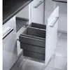 Image de Poubelle de cuisine tri sélectif 2 bacs encastrable 46L (28+18) Hailo Cargo Synchro