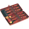 Image de Tournevis interchangeables VDE Felo - Coffret de 12 - Embouts plats - Protection électrique - Norme DIN EN 60900