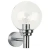 Image de Applique murale - ALBERT - Globe - Acier inoxydable - Verre transparent - E27