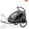 Image de Remorque Vélo Dryk Duo Gris - HAUCK - Pour 2 enfants jusquà 120 cm et 22 kg chacun