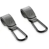 Image de Crochets Poussette Hauck Lot De 2 Gris Effet Cuir Metal