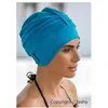Image de Dames de bonnet de bain en polyester turquoise bonnet de bain avec fermeture Velcro