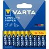 Image de Piles AAA - Varta - Longlife Power - Alcalines - Lot de 10 - Made in Germany