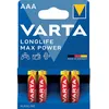 Image de Blister de 4 piles LONGLIFE Max Power LR03 AAA 15V - VARTA - 4703110404