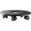 Image de Support à roulettes - LECHUZA - Quadro 50 - Acier inoxydable - Rond - Noir