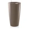 Image de Pot de fleur Rondo Premium 40 - LEC - kit complet - taupe brillant - résistant aux intempéries