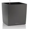 Image de Pot de fleur LECHUZA Cube Premium 50 - kit complet anthracite métallisé