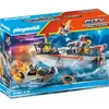 Image de Figurine - PLAYMOBIL - 70140 - Bateau général des sauveteurs - 4 figurines - Multicolore