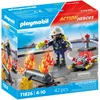 Image de Pompier avec pompe à eau et réservoir enflammé 71826 PLAYMOBIL