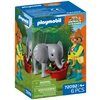 Image de Playmobil Zoo Bébé Éléphant Et Gardien 72092 Animals & Friends 6 Pièces