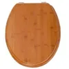 Image de WENKO Abattant WC Bois Bambou abattant WC avec fixation acier inox Lunette WC résistante et facile à nettoyer Bambou 34x41 cm