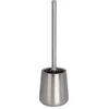Image de Porte-brosse WC ouvert - WENKO - Solid - Acier inox - Noir mat - 10x11x38 cm