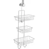 Image de WENKO Etagère de douche à suspendre sans perçage 3 paniers de douche Milano Acier 25x62x14 cm Brillant