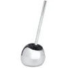 Image de WENKO Porte Brosse WC Céramique Polaris brosse WC noir brosse WC remplaçable 19x346x146 cm Chromé