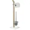 Image de Valet wc design inox et bois samona - h. 71 cm - gris