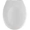 Image de WENKO Abattant WC avec frein de chute Easy Close Savio fixation plastique chromé antibactérien Duroplast 35 x 44.5 cm Blanc