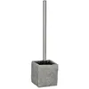 Image de WENKO Brosse WC Granite brosse WC noire polyrésine effet granit 10x39x10 cm gris