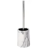 Image de WENKO Brosse WC Onyx brosse WC noire et manche chromé Marbre Ø10x41 cm Gris