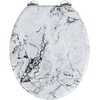 Image de Abattant Wc En Mdf Design Marbre Onyx - Blanc