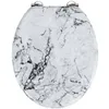 Image de Abattant WC - WENKO - Onyx - MDF aspect marbre - Fixation acier inox - 345x41 cm gris