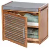 Image de Banc armoire de salle de bain en bambou bahari - l. 50 x h. 45 cm - gris
