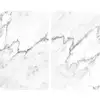 Image de 2 couvre-plaques universel design marbre - 30 x 52 cm - blanc et noir