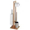 Image de Serviteur WC - WENKO - Rivalta - Bambou et verre trempé - 18x70x23 cm - 3-en-1 multifonction
