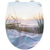 Image de Abattant de wc baltic wenko, avec impression de coucher de soleil, 38,8 x 45 cm, en thermoplastique.