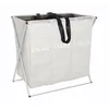 Image de WENKO Panier à linge pliant Trio Dark - Light & Color panier à linge 3 compartiments avec poignée de transport 130L Beige