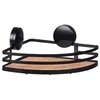 Image de Wenko - Support mural angulaire Static-Loc collection Alba pour salle de bain - Noir et bois