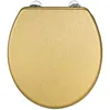 Image de Abattant WC - WENKO - ALDENO - MDF Résistant à lhumidité - Charnières en Inox - Or 37x41 cm