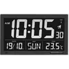 Image de Horloge calendrier murale - Radio-pilotée - Noir - Température - Humidité - Alarme