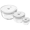 Image de Set de bols sous vide - S/M/L - Verre - 6 pcs - Couvercles sous vide empilables