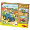 Image de Puzzle 3 x 24 pièces : Tracteur & Cie