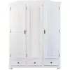 Image de Armoire KAPPL Fonctionnelle 3 Portes 3 Tiroirs 5 Niches et Penderie en Bois Massif Blanc