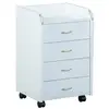 Image de Caisson De Bureau Sur Roulettes PRONTI 4 Tiroirs Décor Blanc