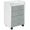 Image de Caisson de Bureau 4 Tiroirs Taz 65cm Blanc & Gris
