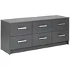 Image de Commode 6 Tiroirs Design Azio 122cm Gris