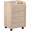 Image de Caisson De Bureau Sur Roulettes NOVI 4 Tiroirs Décor Chêne Sonoma