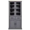 Image de Inter LinkVitrine Oak Colori bois massif gris chêne laqué