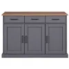 Image de Inter Link Commode 3 portes et 3 tiroirs Oak Colori Bois massif Chêne gris laqué