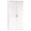 Image de Armoire HAKON Fonctionnelle 2 portes 1 Niche Et Penderie en Bois Massif Blanc