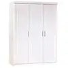 Image de Armoire MAGNUS Fonctionnelle 3 portes 5 Niches Et Penderie en Bois Massif Blanc