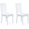 Image de Chaise De Salle À Manger Westerland Blanc Bois Massif (lot De 2)