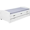 Image de Lit Gigogne Ulli 90x190 Blanc Bois Massif