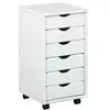 Image de Caisson De Bureau Sur Roulettes SIMON 6 Tiroirs Pin Massif Blanc 20900360