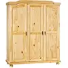 Image de Armoire BERN Fonctionnelle 3 Portes 5 Niches et Penderie en Bois Massif Naturel