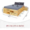Image de Inter Link Lit fonctionnel CLAAS 160x200 Nature bois massif