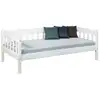 Image de Lit Banquette Simple SINTRO 90x200cm en Bois Massif Blanc Sommier inclus Matelas non inclus