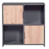 Image de Étagère 2 Portes Gemeno 77cm Gris & Chêne